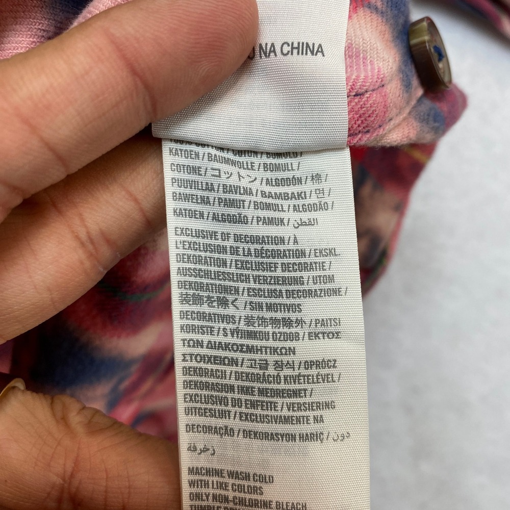 Abercrombie & Fitch Flannel Shirt Mens S Red Blue Bleached Acid Wash Button Up - Picture 8 of 9